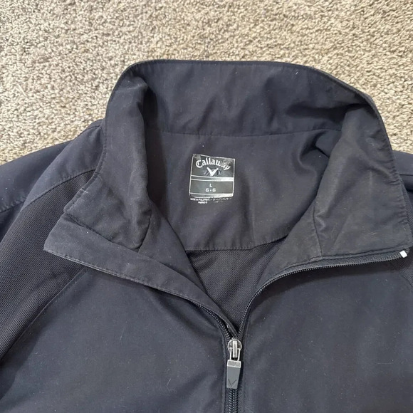 Calloway Pullover 1/4 Zip Sweater Mens‎ L Black All Weather Series Windbreaker - Picture 4 of 12